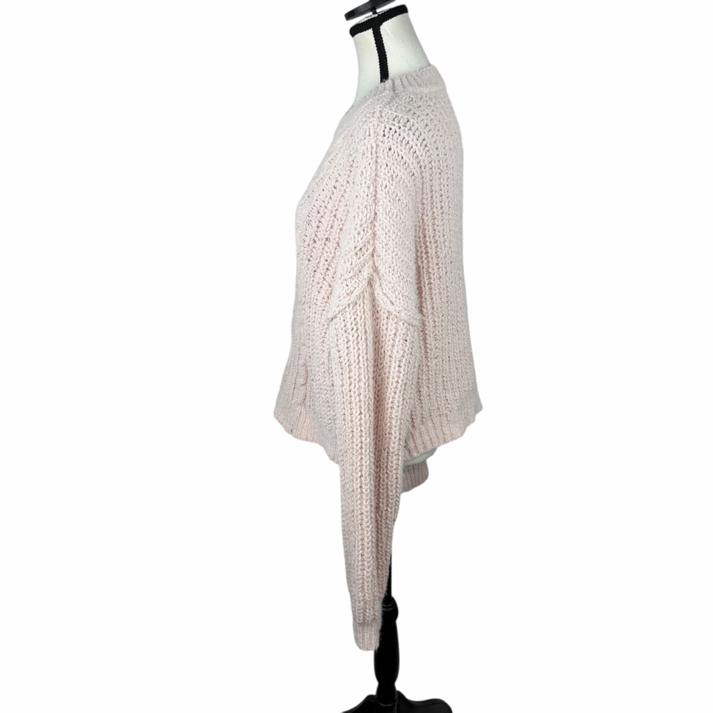 Madden Girl Chunky Cable Knit Sweater L Blush Soft Cozy Cottagecore - Picture 4 of 10